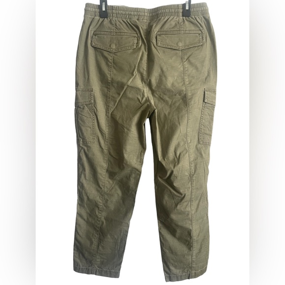 Lands End high rise straight leg army green cargo jogger pants size 12 - Picture 5 of 10